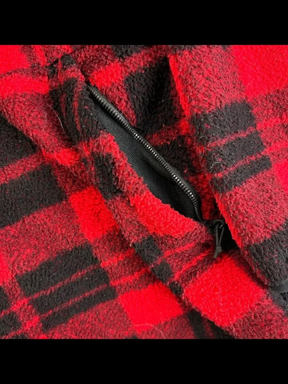 The North Face Gordon Lyons 1/4 Zip Mens XL Red Black Buffaloe Plaid Fleece